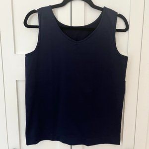 Chico’s Stretch V Neck Navy Women’s Large Tank Top
